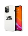 Case Karl Lagerfeld KLHCP13XSLKLWH Apple iPhone 13 Pro Max Silikon Stapel-Logo weiß/white
