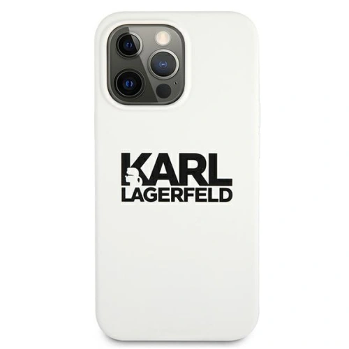 Kup Etui Karl Lagerfeld KLHCP13XSLKLWH Apple iPhone 13 Pro Max Silicone Stack Logo biały/white - KLD698WHT - {ean13} - Sklep Home Screen