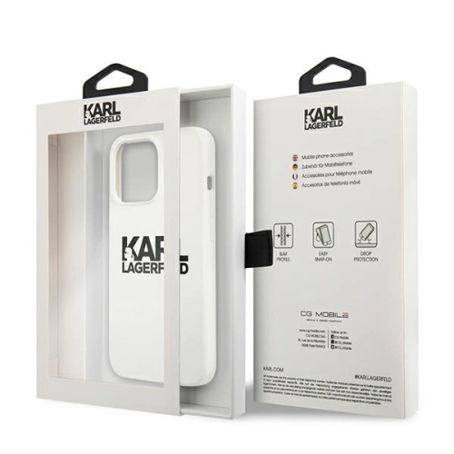 Kup Etui Karl Lagerfeld KLHCP13XSLKLWH Apple iPhone 13 Pro Max Silicone Stack Logo bílý/white - KLD698WHT - {ean13} - Sklep Home Screen