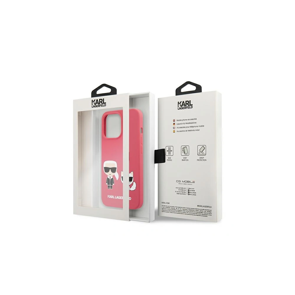 Etui Karl Lagerfeld KLHCP13XSSKCP Apple iPhone 13 Pro Max hardcase różowy/pink Silicone Karl & Choupette
