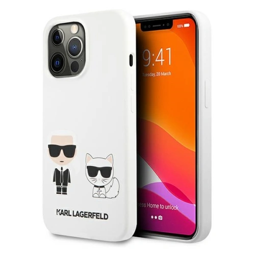 Kup Etui Karl Lagerfeld KLHCP13XSSKCW Apple iPhone 13 Pro Max hardcase bílý/white Silicone Karl & Choupette - KLD700WHT - {ean13} - Sklep Home Screen