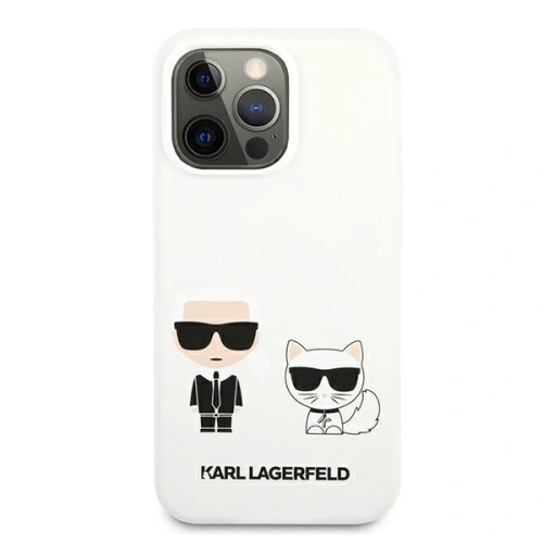 Kup Etui Karl Lagerfeld KLHCP13XSSKCW Apple iPhone 13 Pro Max hardcase bílý/white Silicone Karl & Choupette - KLD700WHT - {ean13} - Sklep Home Screen