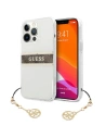 Buy Guess GUHCP13XKB4GBR Apple iPhone 13 Pro Max Transparent hardcase 4G Brown Strap Charm - GUE1342CL - {ean13} - Home Screen Store Europe