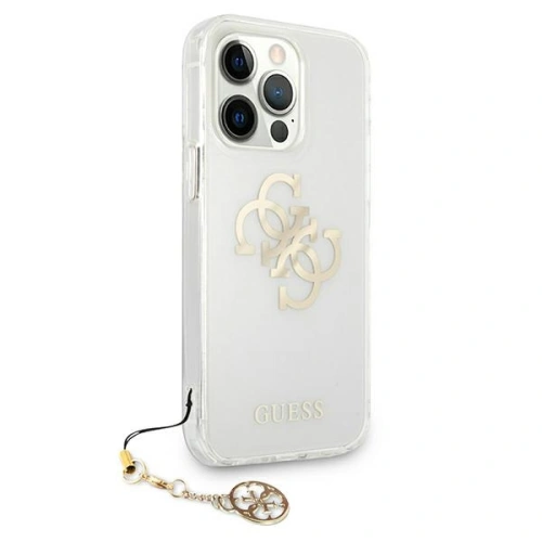Buy Guess GUHCP13XKS4GGO Apple iPhone 13 Pro Max Transparent hardcase 4G Gold Charms Collection - GUE1344CL - {ean13} - Home Screen Store Europe