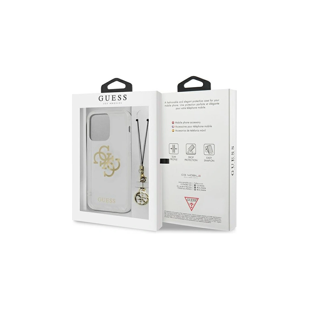Etui Guess GUHCP13XKS4GGO Apple iPhone 13 Pro Max Transparent hardcase 4G Gold Charms Collection