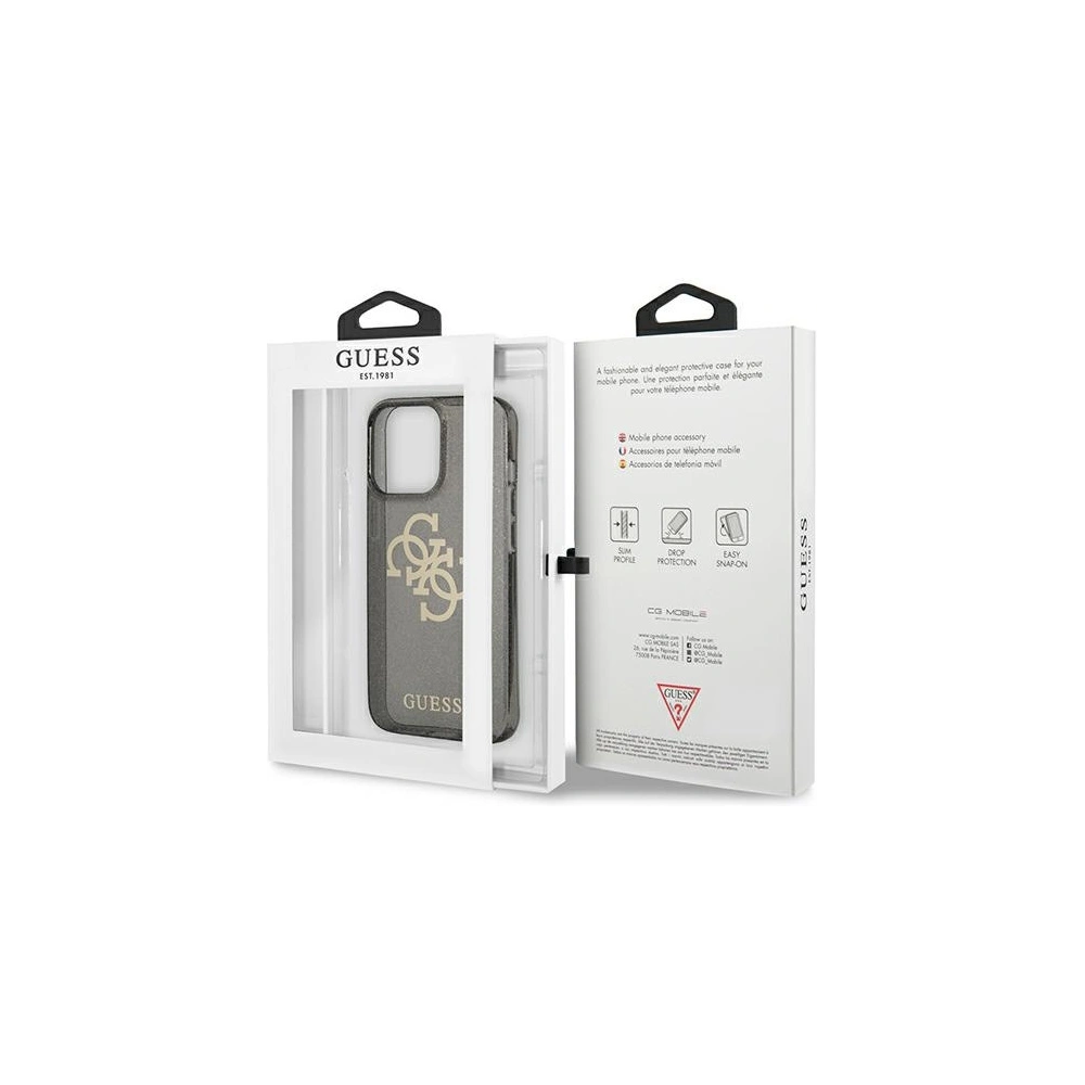 Etui Guess GUHCP13XPCUGL4GBK Apple iPhone 13 Pro Max czarny/black hard case Glitter 4G Big Logo