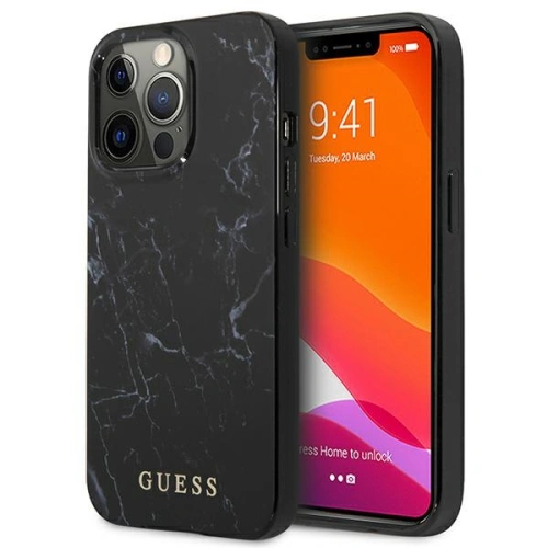 Kup Etui Guess GUHCP13XPCUMABK Apple iPhone 13 Pro Max negru/black hardcase Marble - GUE1347BLK - {ean13} - Sklep Home Screen