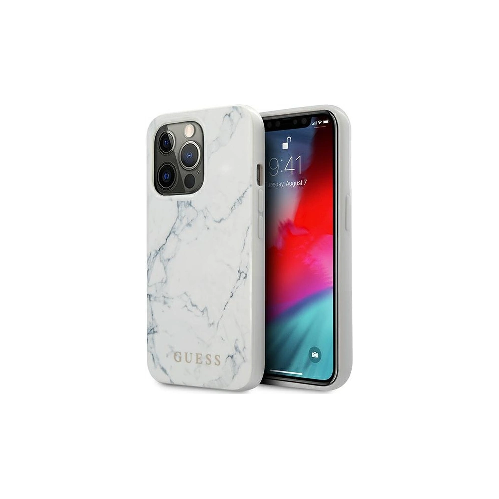 Etui Guess GUHCP13XPCUMAWH Apple iPhone 13 Pro Max biały/white hardcase Marble