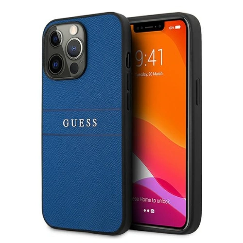 Kup Etui Guess GUHCP13XPSASBBL Apple iPhone 13 Pro Max albastru/blue Saffiano Strap - GUE1350BLU - {ean13} - Sklep Home Screen