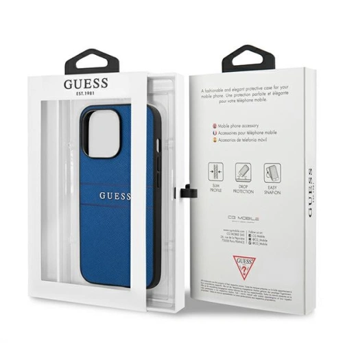 Kup Etui Guess GUHCP13XPSASBBL Apple iPhone 13 Pro Max niebieski/blue Saffiano Strap - GUE1350BLU - {ean13} - Sklep Home Screen