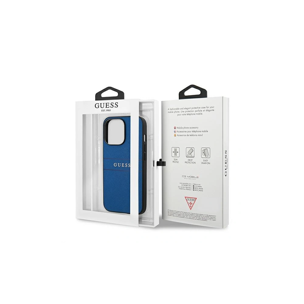 Etui Guess GUHCP13XPSASBBL Apple iPhone 13 Pro Max niebieski/blue Saffiano Strap