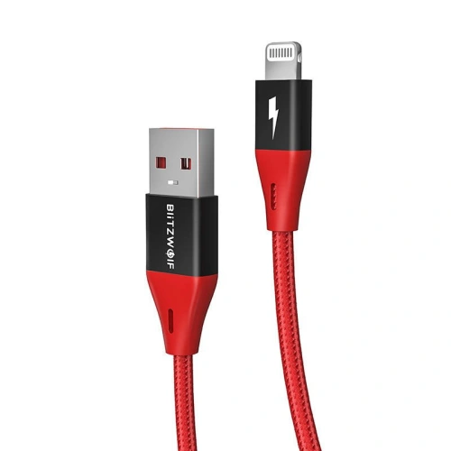 Kup Lightning-Kabel BlitzWolf BW-MF9 Pro, MFI, 2.4A, 0.9m (rot) - BLZ389 - {ean13} - Sklep Home Screen