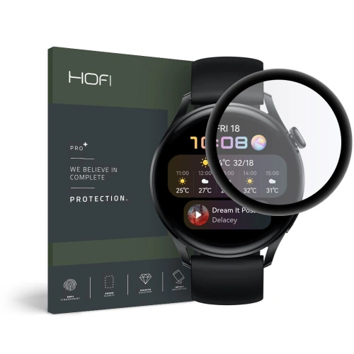 Kup Hybriertes Glas Hofi Hybrid Glass Huawei Watch 3 46mm Schwarz - HOFI121BLK - {ean13} - Sklep Home Screen