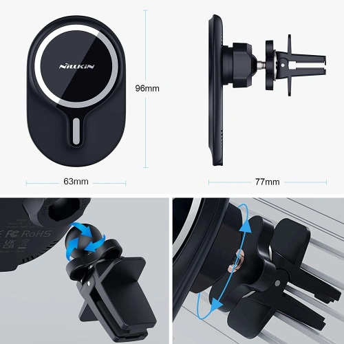 Kup Auto-Halterung Nillkin Magnetic MagSafe Lüftungs-Halterung Schwarz - NLK024BLK - {ean13} - Sklep Home Screen