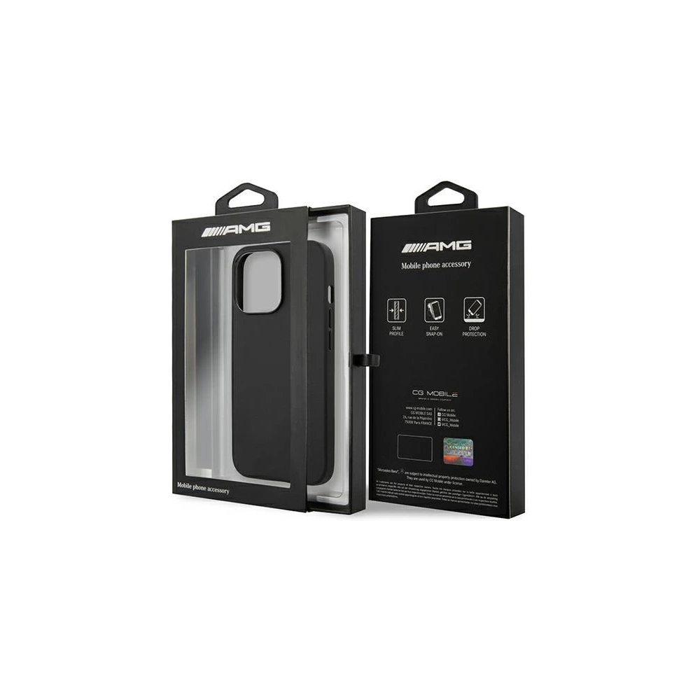 Etui Mercedes AMG AMHCP13LDOLBK Apple iPhone 13 Pro czarny/black hardcase Leather Hot Stamped
