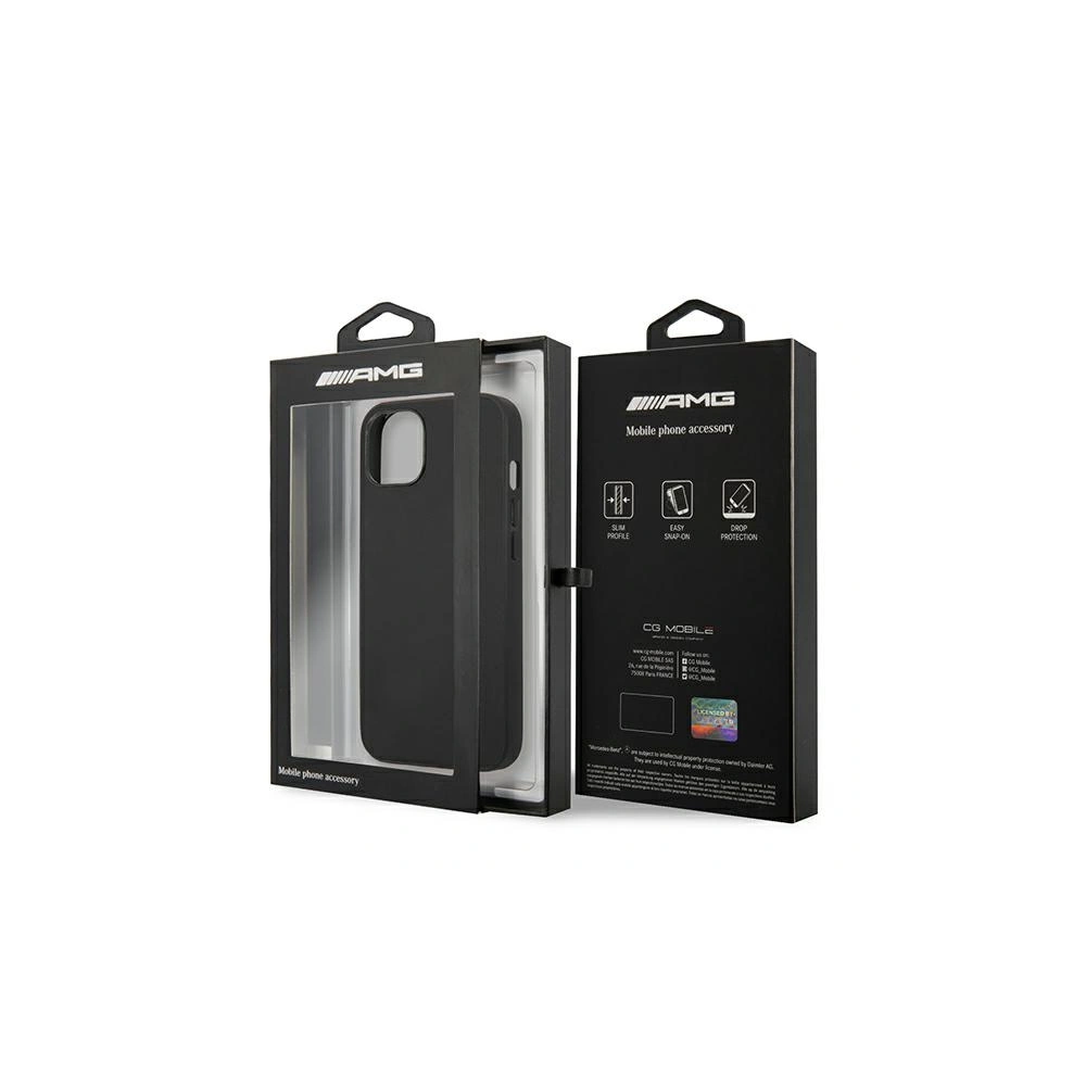 Etui Mercedes AMG AMHCP13MDOLBK Apple iPhone 13 czarny/black hardcase Leather Hot Stamped