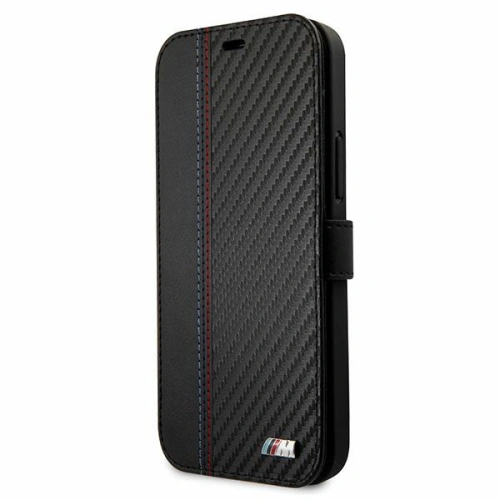 Kup Etui BMW BMFLBKP12MMCARBK Apple iPhone 12/12 Pro negru/black book M Collection PU Carbon Stripe - BMW016BLK - {ean13} - Sklep Home Screen