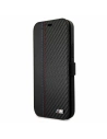 Etui BMW BMFLBKP12MMCARBK Apple iPhone 12/12 Pro negru/black book M Collection PU Carbon Stripe