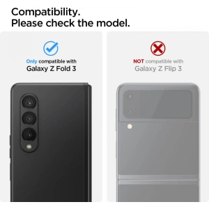 Gehärtetes Glas für die Spigen Optik Kamera Linse Samsung Galaxy Fold 3 Schwarz [2 PACK]