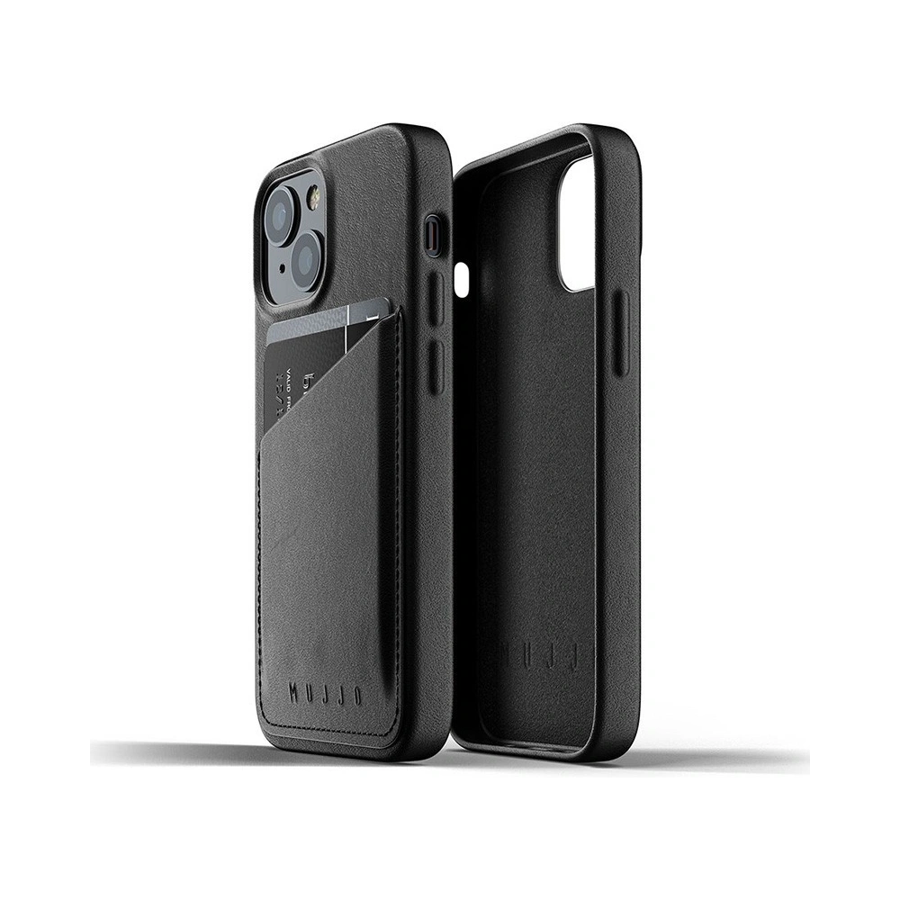Etui Mujjo Full Leather Wallet Case Apple iPhone 13 mini (czarne)