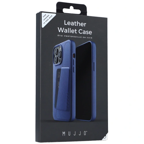 Kup Etui Mujjo Full Leather Wallet Case Apple iPhone 13 Pro Max (albastru) - MUJ067BLU - {ean13} - Sklep Home Screen