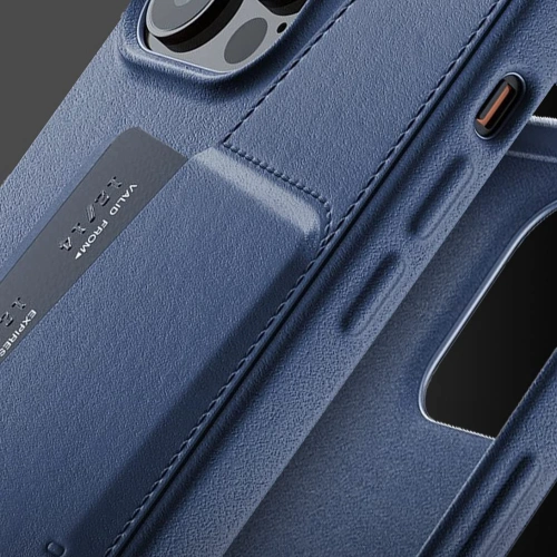 Kup Etui Mujjo Full Leather Wallet Case Apple iPhone 13 Pro Max (niebieskie) - MUJ067BLU - {ean13} - Sklep Home Screen
