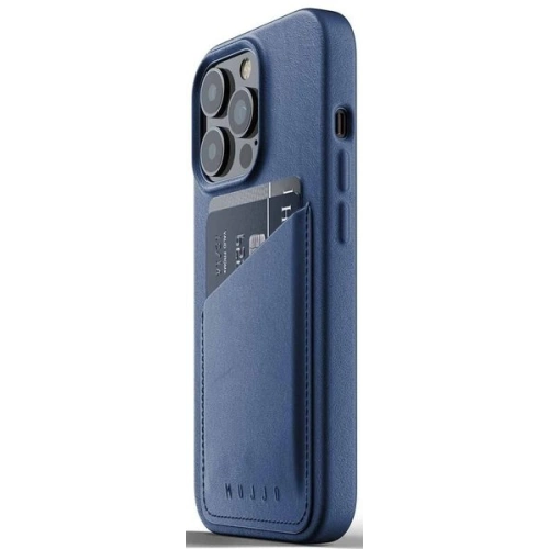 Buy Mujjo Full Leather Wallet Case Apple iPhone 13 Pro (blue) - MUJ061BLU - {ean13} - Home Screen Store Europe