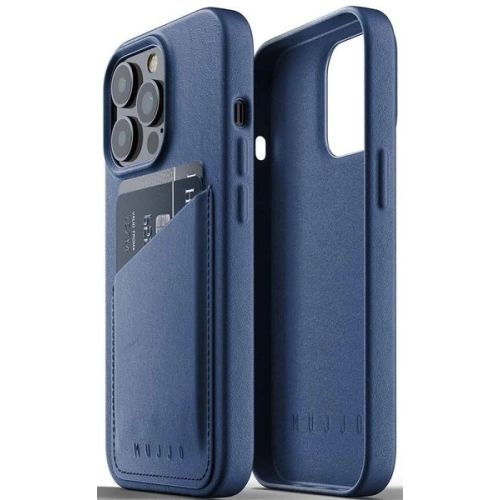 Kup Etui Mujjo Full Leather Wallet Case Apple iPhone 13 Pro (modré) - MUJ061BLU - {ean13} - Sklep Home Screen