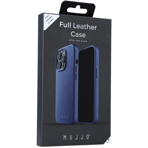 Buy Mujjo Full Leather Case Apple iPhone 13 Pro (blue) - MUJ058BLU - {ean13} - Home Screen Store Europe