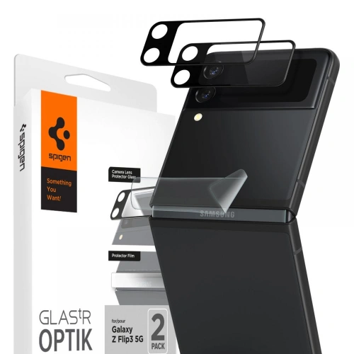 Kup Gehärtetes Glas für Spigen Optik Kameraobjektiv + Folie Hinge Film Samsung Galaxy Z Flip 3 Schwarz [2+2 PACK] - SPN1916 - {ean13} - Sklep Home Screen