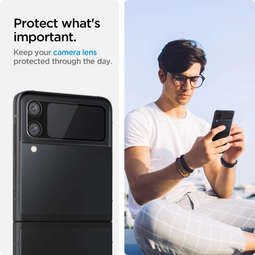 Kup Sticlă securizată pentru aparat Spigen Optik Camera Lens + Folie Hinge Film Samsung Galaxy Z Flip 3 Negru [2+2 PACK] - SPN1916 - {ean13} - Sklep Home Screen