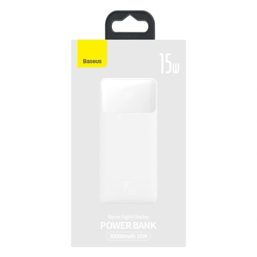 Kup PowerBank Baseus Bipow 30000mAh, 2xUSB, USB-C, 15W (weiß) - BSU2892WHT - {ean13} - Sklep Home Screen