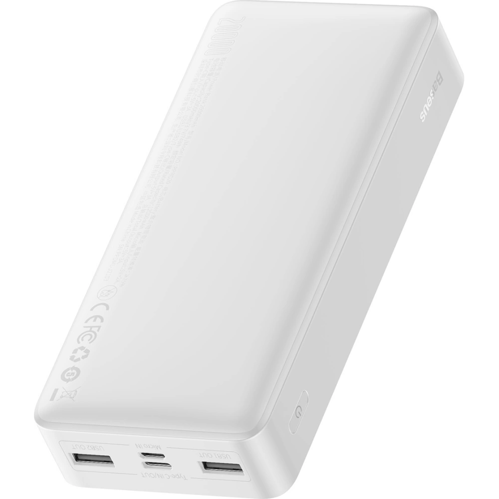 PowerBank Baseus Bipow 20000mAh, 2xUSB, USB-C, 15W (biały)