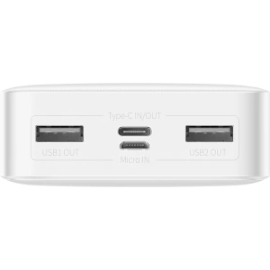 PowerBank Baseus Bipow 20000mAh, 2xUSB, USB-C, 15W (biały)