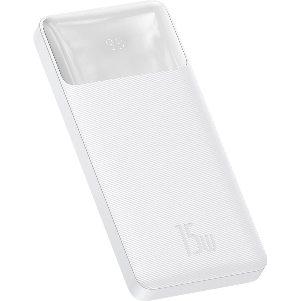 PowerBank Baseus Bipow 10000mAh, 2xUSB, USB-C, 15W (biały)