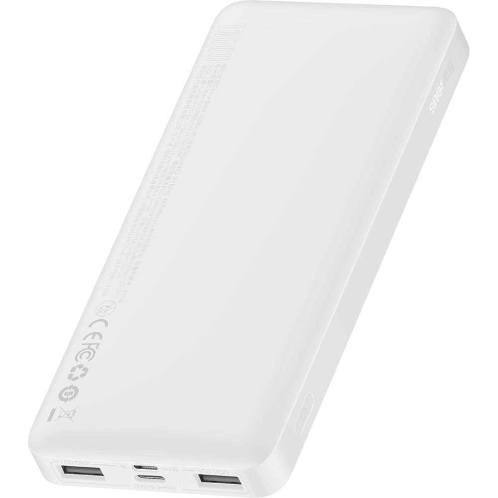PowerBank Baseus Bipow 10000mAh, 2xUSB, USB-C, 15W (biały)