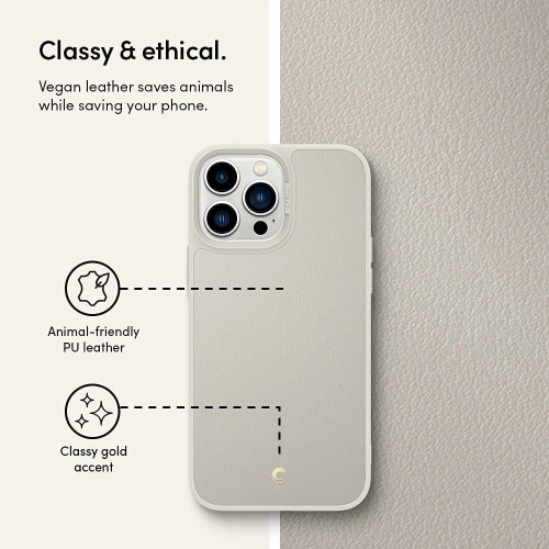 Kup Case Spigen Cyrill Leather Brick Apple iPhone 13 Pro Max Creme - SPN1921CRE - {ean13} - Sklep Home Screen