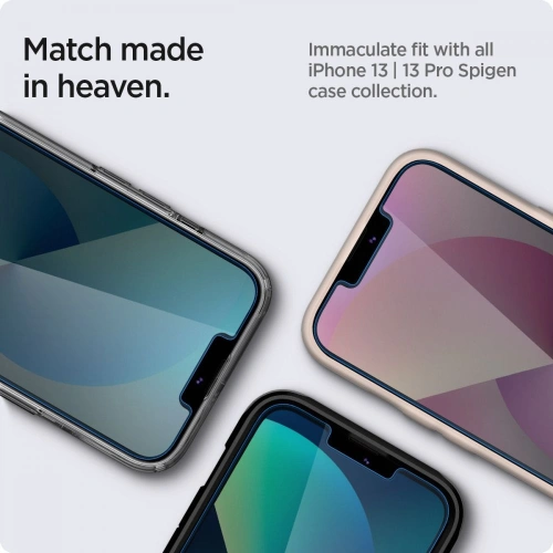 Kup Gehärtetes Glas Spigen GLAS.tR ez Fit Apple iPhone 14/13/13 Pro Privacy [2 PACK] - SPN1937 - {ean13} - Sklep Home Screen