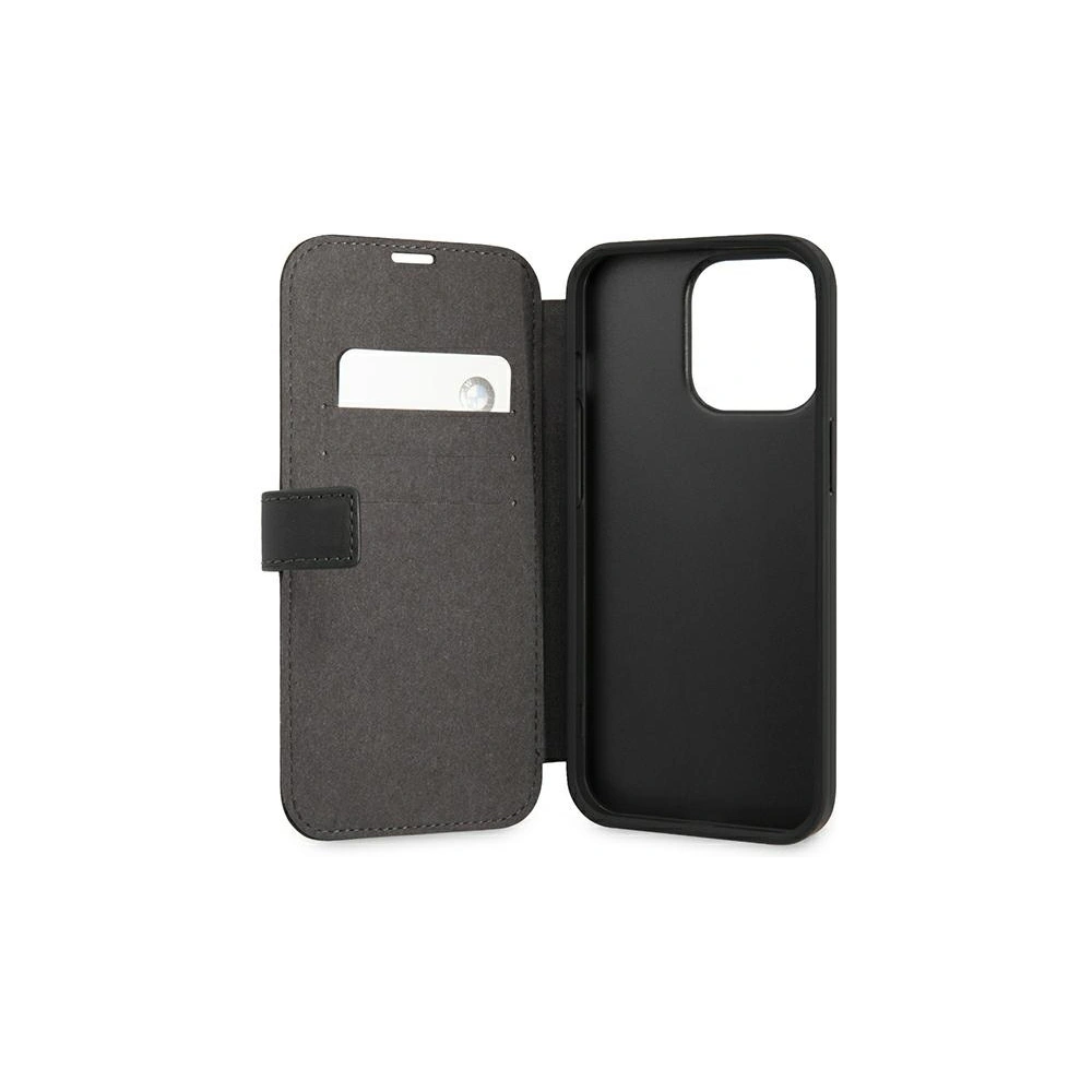 Etui BMW BMBKP13LPUCARTCBK Apple iPhone 13 Pro czarny/black bookcase M Collection PU Carbon Stripe
