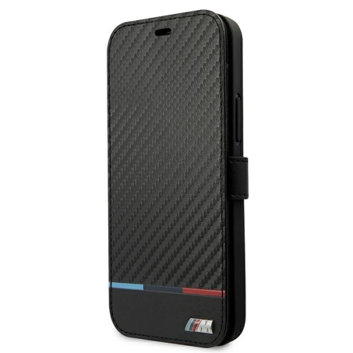 Kup Case BMW BMBKP13MPUCARTCBK Apple iPhone 13 schwarz/schwarze Buchhülle M Collection PU Carbon Stripe - BMW226BLK - {ean13} - Sklep Home Screen