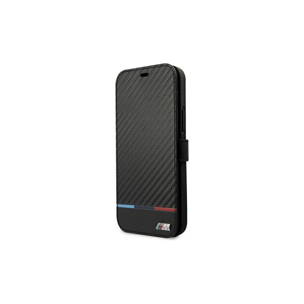 Etui BMW BMBKP13SPUCARTCBK Apple iPhone 13 mini czarny/black bookcase M Collection PU Carbon Stripe