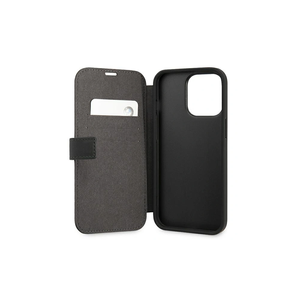 Etui BMW BMBKP13XPUCARTCBK Apple iPhone 13 Pro Max czarny/black bookcase M Collection PU Carbon Stripe