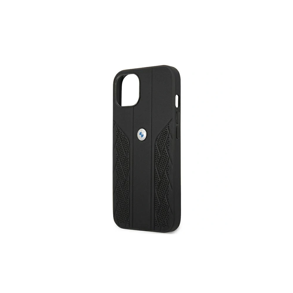 Etui BMW BMHCP13MRSPPK Apple iPhone 13 czarny/black hardcase Leather Curve Perforate