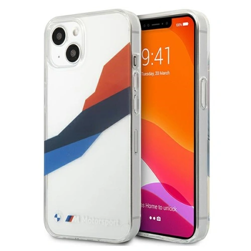 Kup Case BMW BMHCP13MSKTGT Apple iPhone 13 transparentes Hardcase Motorsport Tricolor - BMW233CL - {ean13} - Sklep Home Screen