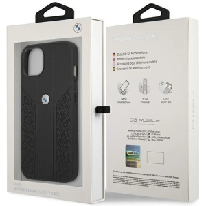 Kup Case BMW BMHCP13SRSPPK Apple iPhone 13 mini schwarz/hardcase Leather Curve Perforate - BMW234BLK - {ean13} - Sklep Home Screen