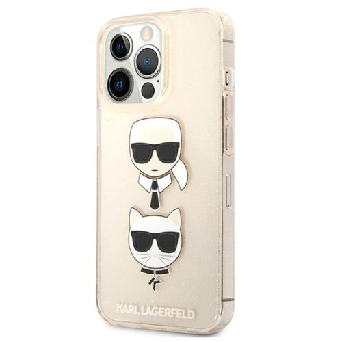 Buy Karl Lagerfeld KLHCP13LKCTUGLGO Apple iPhone 13 Pro gold hardcase Glitter Karl`s & Choupette - KLD704GLD - {ean13} - Home Screen Store Europe