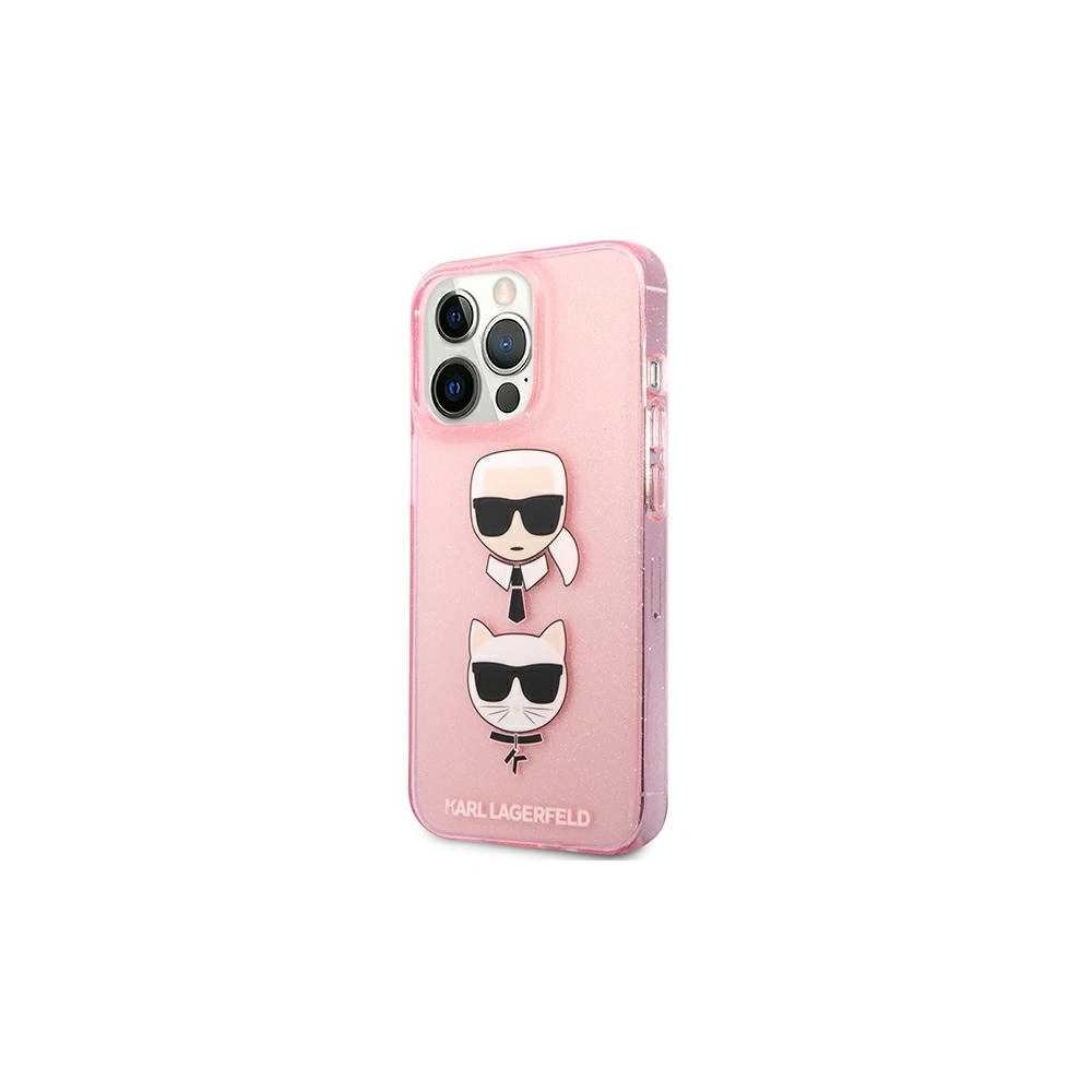 Etui Karl Lagerfeld KLHCP13LKCTUGLP Apple iPhone 13 Pro różowy/pink hardcase Glitter Karl`s & Choupette