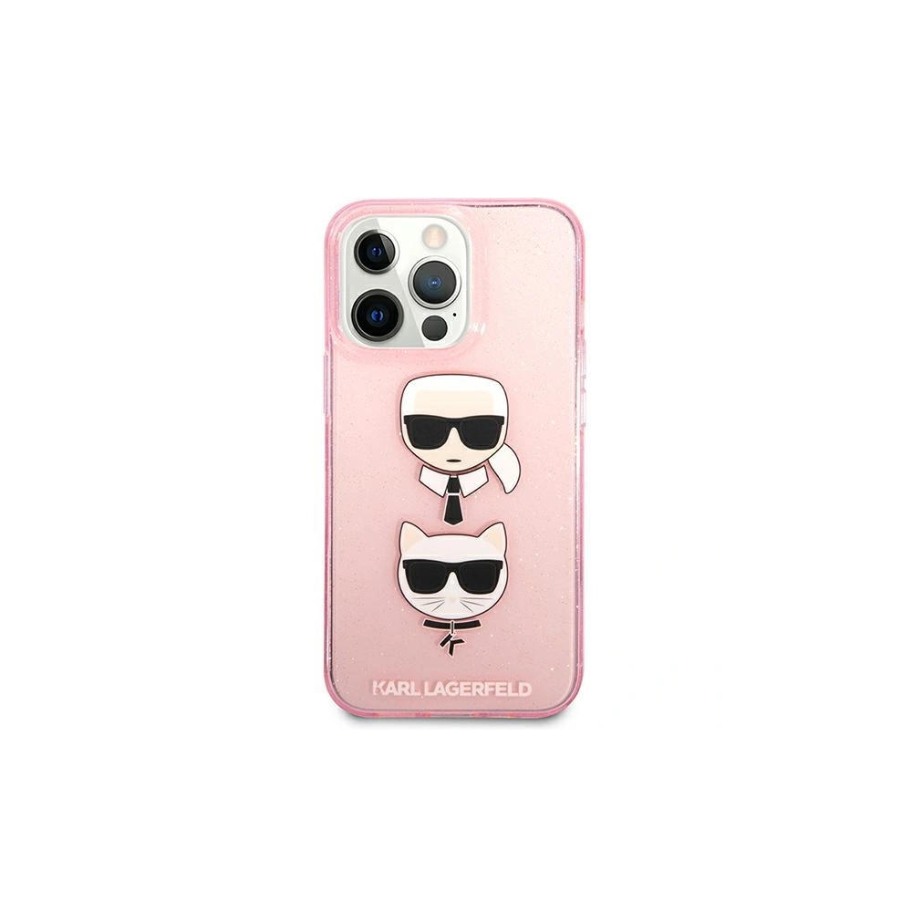 Etui Karl Lagerfeld KLHCP13LKCTUGLP Apple iPhone 13 Pro różowy/pink hardcase Glitter Karl`s & Choupette