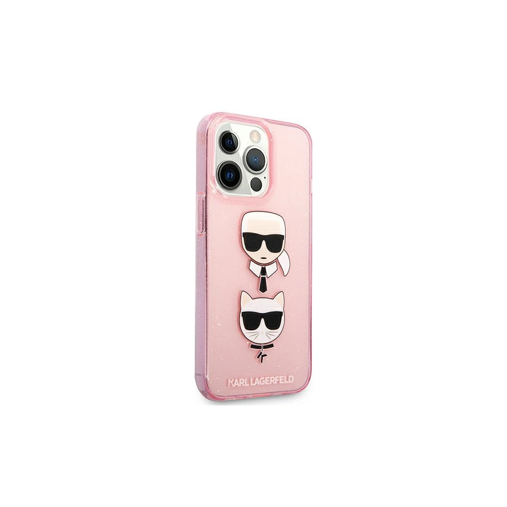 Etui Karl Lagerfeld KLHCP13LKCTUGLP Apple iPhone 13 Pro różowy/pink hardcase Glitter Karl`s & Choupette