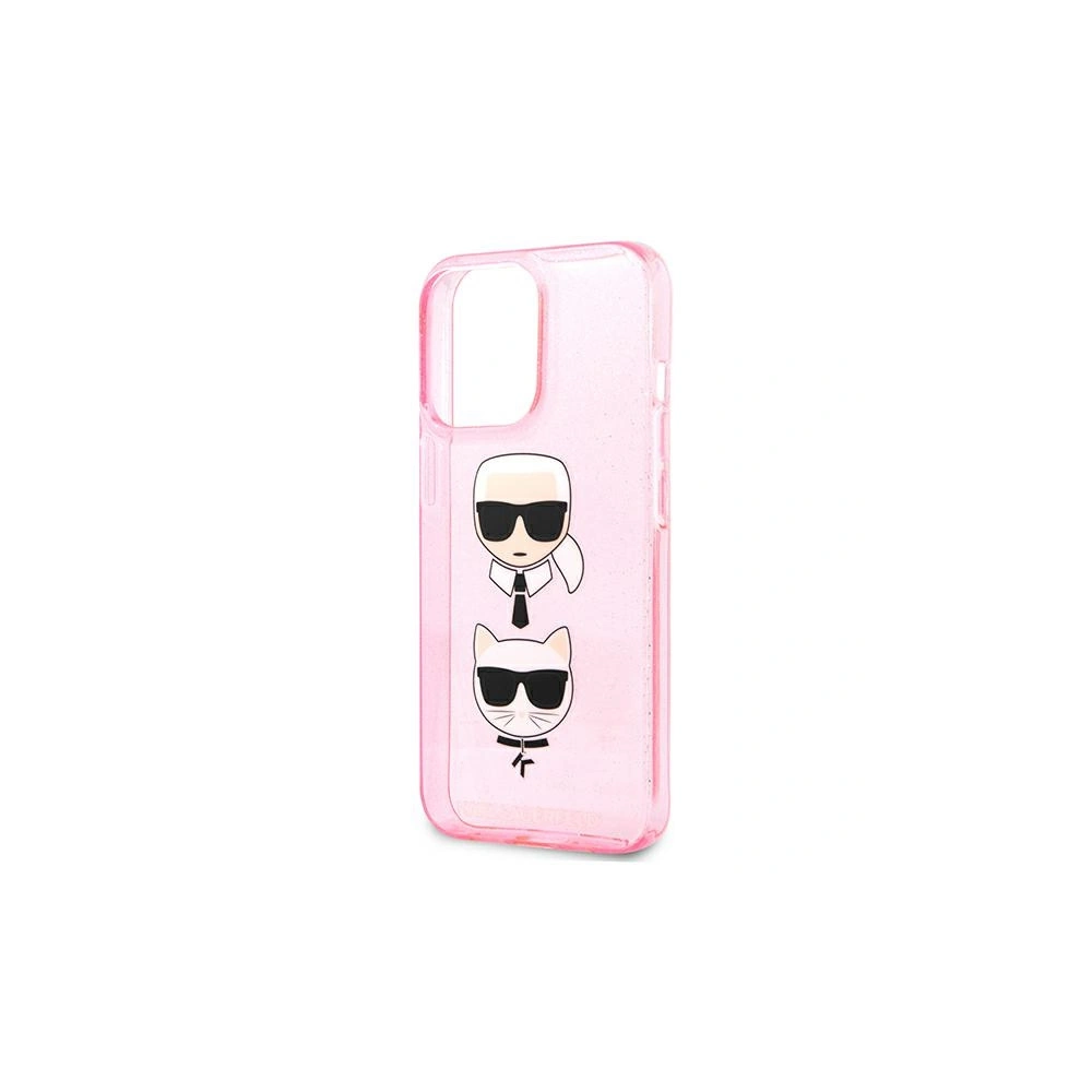 Etui Karl Lagerfeld KLHCP13LKCTUGLP Apple iPhone 13 Pro różowy/pink hardcase Glitter Karl`s & Choupette